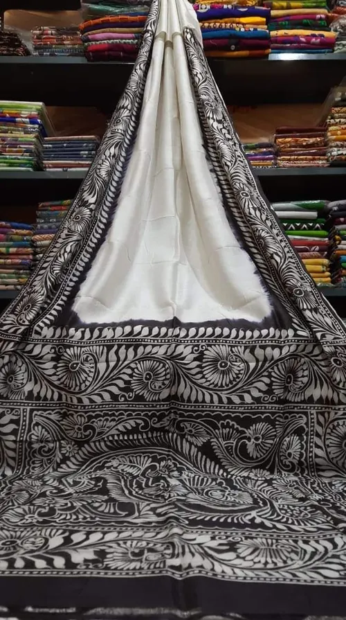 Hand Painted Bishnupuri Silk Sarees Pure Batik Silk Mark Certified 